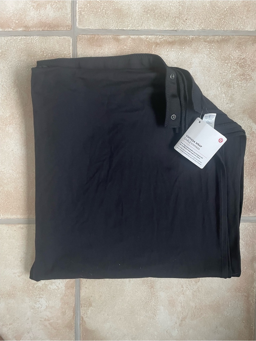 Lululemon Vinyasa Black Stretchy Breathable Sweat Wicking Wrap; O/S
